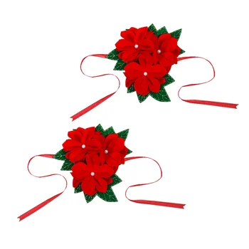 2vnt Kalėdų Užuolaidų Sagtis bakų tvirtinimo Poinsettia Gėlių Užuolaidų Tiebacks Holdback Užtrauktuku Sagtis Kalėdos Užuolaidų Sagtis Namuose