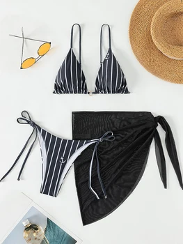 3 Gabalus Trikampis Bikinis 2023 Su Paplūdimys Sijonas Maudymosi Kostiumėlis Moterims Maudymosi Kostiumėliai, Moterų Sexy Besimaudančių Maudymosi Plaukimo Plaukti Kostiumas Paplūdimio