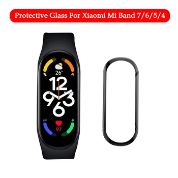 Filmas Stiklo Xiaomi Mi Juosta 8 7 6 5 4 Screen Protector Miband 7 6 5 Smart Watchband Pilną Apsauginį Dangtelį Mi Juosta 7 6 7pro