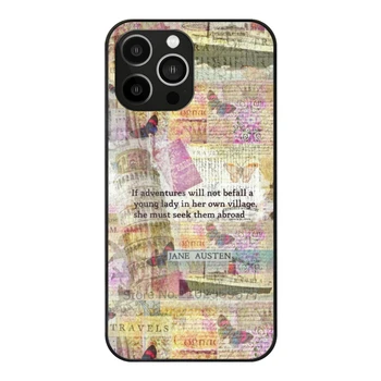 Jane Austen Kelionės Nuotykių Citata Grūdintas Stiklas Case For Iphone 14 13Pro 12 11 Pro Max X Xr Xs 7 8 5S 6S Plius Jane Austen