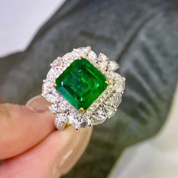 JE GILDIJOS Smaragdas Žiedas 2.41 ct Grynas 18K Gold Jewelry Pobūdžio, Ryškus Žalias Smaragdas Akmuo Deimantas Moterų Žiedai moterims Bauda Žiedas