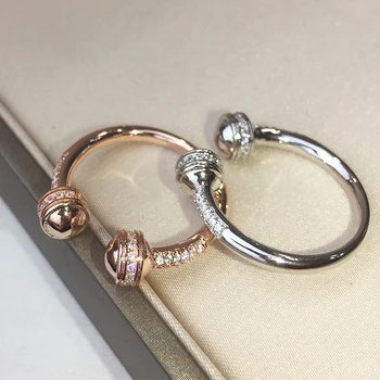 Karšto mados prekės ženklo moterų prabangūs papuošalai swivel granulių žiedas vestuvės juvelyrika gražus žiedas priskiriamas priedai pop
