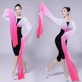 Kinų Stiliaus Moteris Dirbtiniais Šilko Hanfu Ilgomis Rankovėmis Kinijos Klasikinės Operų Drabužius Merginų Liaudies Šokių Custome Yangko Šokių Viršūnės