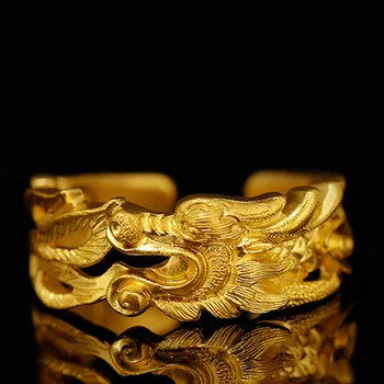 Mada, Prabanga, Drožyba Dragon Piršto Žiedą, Valdinga Vyrų Atidarymo Reguliuojamas Aukso Sidabro Spalvos Žiedas Madinga Vyrų Papuošalai Kokteilis