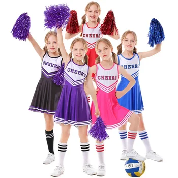 Merginos Cheerleaders Cosplay Kostiumų Futbolo Kūdikių Dress Up Helovinas Kostiumas Vaikams