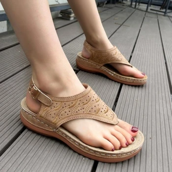 Moterų Pleištas Sandalai 2023 Vasarą Naujų Atidaryti Tne neslidus Thong Sandalai Moterims Plius Dydžio Lauko Laisvalaikio Bateliai Ponios Flip Flops