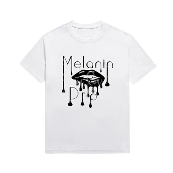 Naujausias Melanino Dro Šūkis Moterų Tee Atsitiktinis Asmenybės Grafinis Atspausdintas Estetinės T-shirt Užsakymą Viršų
