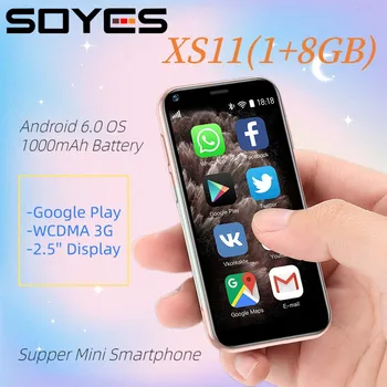 Vakarienė Mini 3G Išmanųjį telefoną Andriod 6.0 SOYES XS11 1GB RAM, 8 GB ROM 