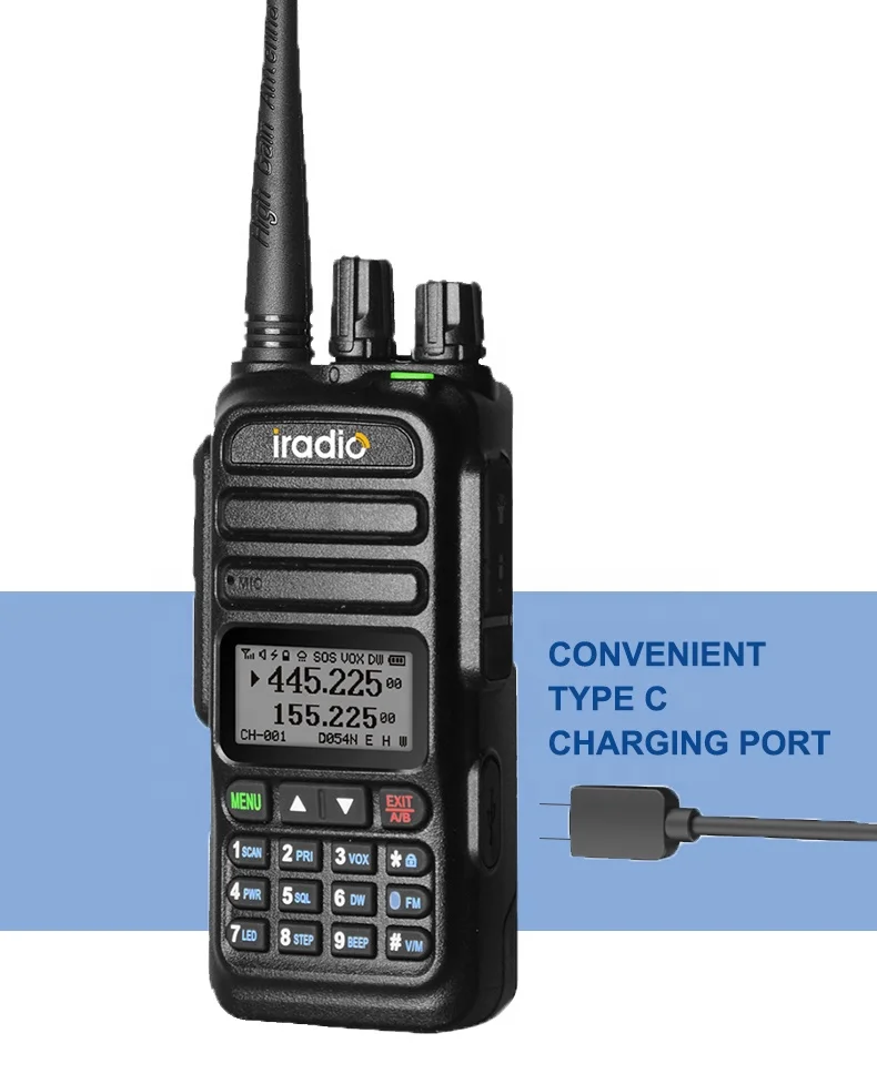 2VNT Iradio ABS UV-83 Pilna Juosta 5W VHF/UHF 1800mAh Nešiojamą Ham Radio AM/FCC/NOAA Funkcijų4