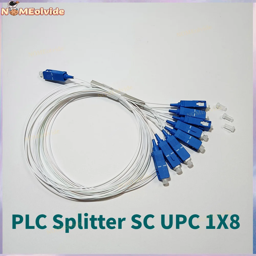 10 VNT./Daug 1X8 SC/UPC PLC Splitter SM Vienos rūšies 0,9 mm 1m FTTH šviesolaidžio Splitter G657A1 LSZH PVC0
