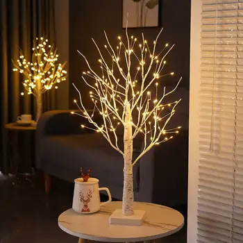 144 Led Beržo Medžio Šviesa Spindinčią Filialas Šviesos Naktį LED Šviesos Tinka Namų Miegamajame Vestuves Kalėdinė Dekoracija