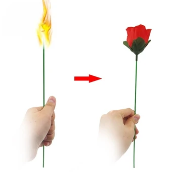 1PCS Deglas Gėlių-Deglas Rose-Ugnies Magija Gudrybė Apgauti Liepsna Pasirodo Gėlių Profesionalus Magas Baras Iliuzija Rekvizitai
