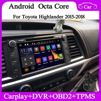 8core Carplay android12 Automobilio stereo radijo Toyota Highlander 2015 16 17 gps navi 