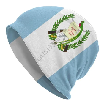 Gvatemala Vėliavos Kepuraitė Variklio Dangčio Mezgimo Skrybėlės Vyrai Moterys Kietas Unisex Suaugusiųjų Žiemą Šiltas Skullies Beanies Bžūp