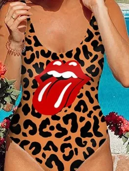 Leopardas spausdinti seksualus vienas gabalas bikini atostogų maudymosi kostiumą, spalvinga Wrap moterų maudymosi kostiumėlį L30