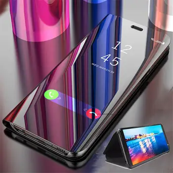Luxury Smart Veidrodis Peržiūrėti Flip Case For Huawei Honor X7 Shell originalus HonorX7 CMA-LX2 CMA-LX1 CMA-LX3 Odinis Mobiliojo Telefono Dangtelį