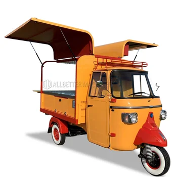 Mobilus Kavos Maisto Pica Sunkvežimių Priekabų Komerciniam Naudojimui Mobiliojo Piaggio Ape Maisto Sunkvežimis Triratis Maisto Krepšelį, su Pilna Virtuvės