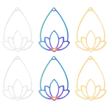 Nedar Budizmas Lotus Nerūdijančio Plieno Pakabukai Papuošalai Priėmimo Jogos Gėlių Pakabukas 