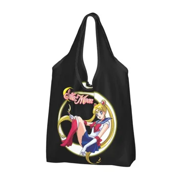 Perdirbimo Buriuotojai Mėnulis Pirkinių Krepšys Moterims Nešti Maišą Nešiojamų Anime Bakalėjos Shopper Bags