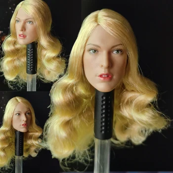 Sandėlyje 1/6 Masto Šviesūs Garbanoti HairFemale Kareivis Headsculpt Galvos Drožyba Modelis-12 Colių Veiksmų Skaičius, Lėlės Kūno Žaislas Rinkti