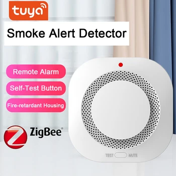 Tuya Zigbee WIFI Pažangi Belaidžio ryšio Dūmų Aptikimo Įrenginys 360 ° Indukcijos Dūmų Įspėjimo Detektorius Garso, Šviesos, Signalizacija APP Kontrolės