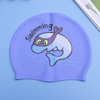 Vaikų Plaukimo Animacinių filmų Silicio Vandeniui Apsaugoti Ausis Plaukti Baseinas Skrybėlę Vaikų Dangteliai(Mėlynas Žuvų Vaikų Gumos Bžūp)
