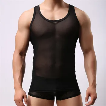 Vyrai Vest Vasaros Gazas Skaidrus Kvėpuojantis Akių Plonas Sporto Vest Seksualus Pavilne Vyrų Sexy Marškinėliai Vyrams Drabužius Undershirt