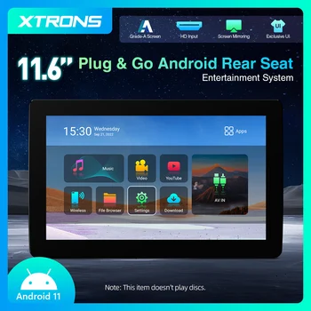 XTRONS 11,6 colių Automobilių TV Pogalvių Monitorius Android 11 Quad-core 1+16GB 1366*768 Jutiklinis Ekranas su Ekrano Atvaizdavimas Built-in WIFI