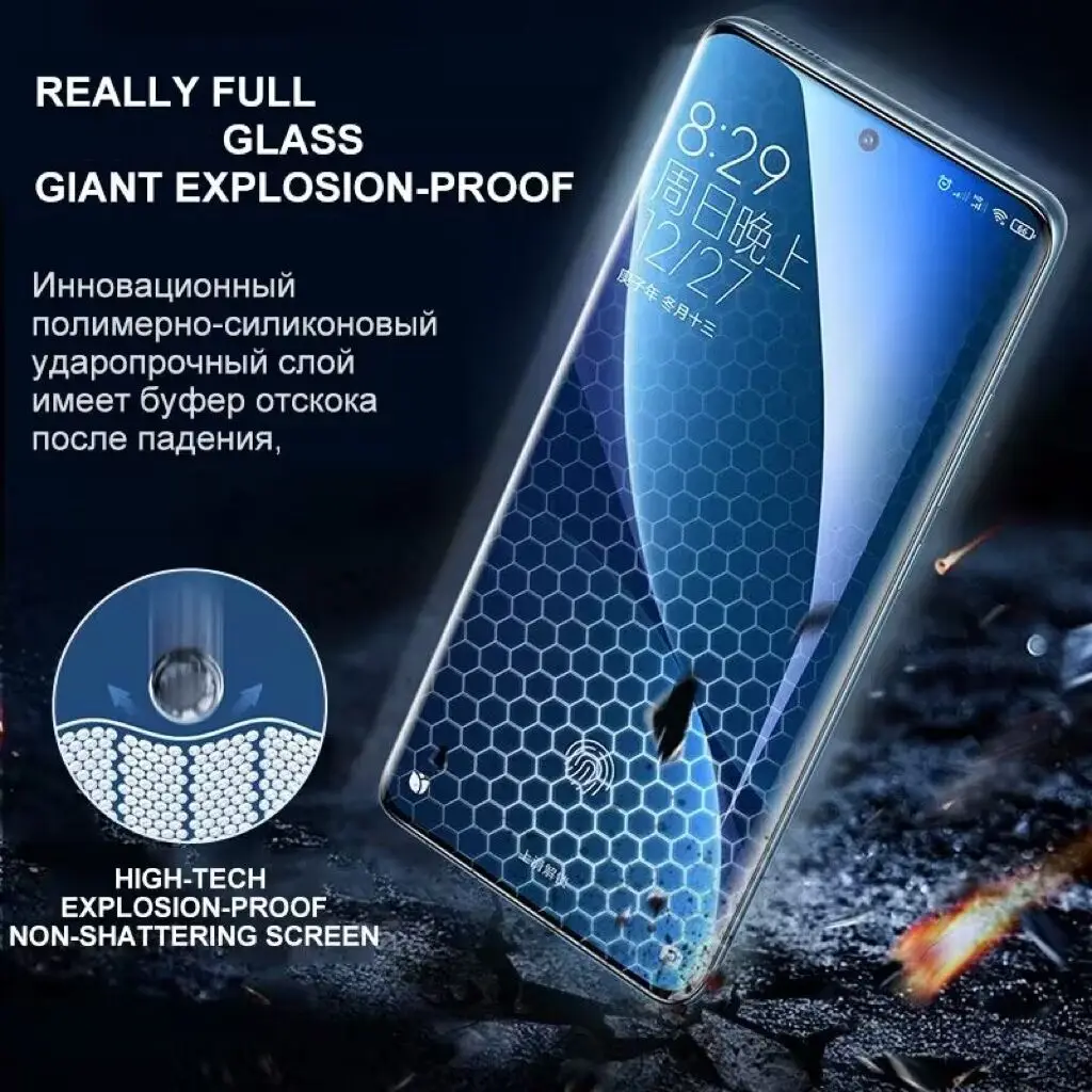 Pilnas draudimas Lenkti UV Grūdintas Stiklas Samsung Galaxy S22 S23 S24 S20 S21 Plus Ultra Screen Protector Pastaba 20 10 9 S10 Lite 5G4