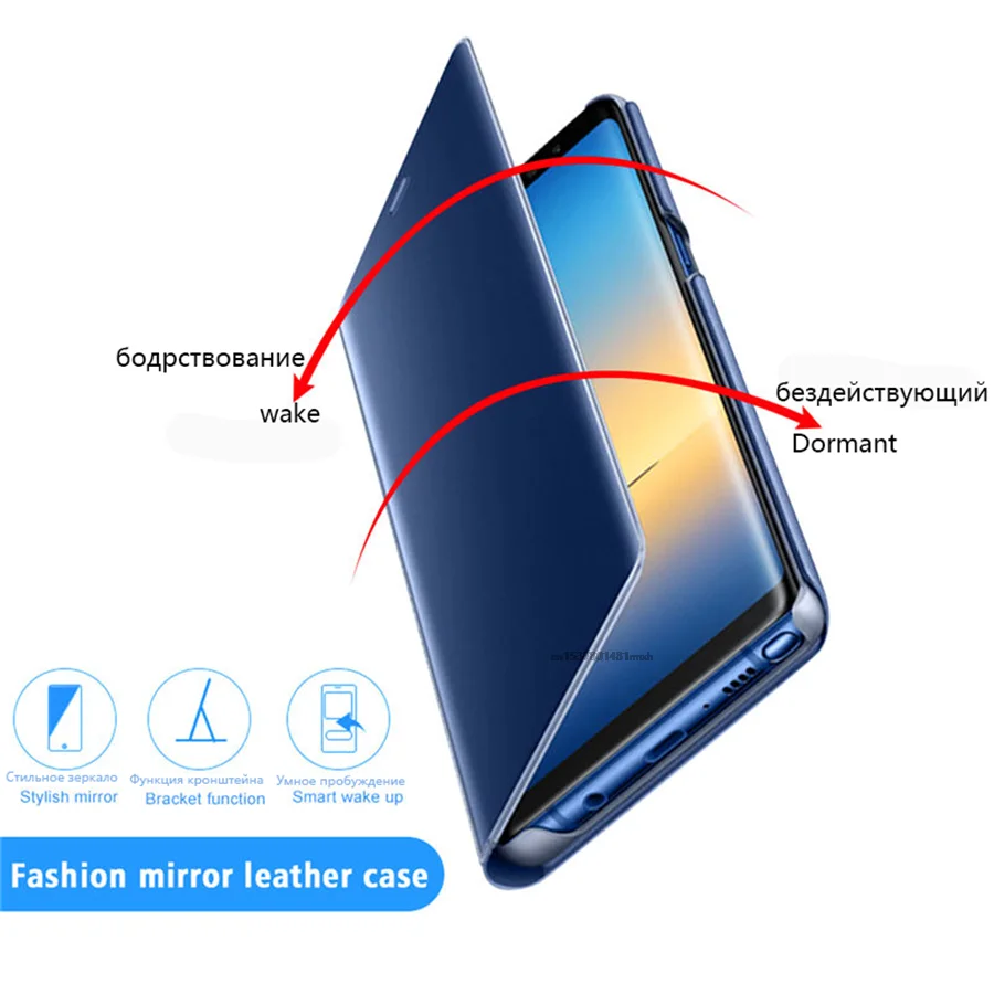 Luxury Smart Veidrodis Peržiūrėti Flip Case For Huawei Honor X7 Shell originalus HonorX7 CMA-LX2 CMA-LX1 CMA-LX3 Odinis Mobiliojo Telefono Dangtelį1