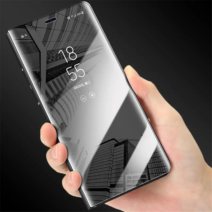 Luxury Smart Veidrodis Peržiūrėti Flip Case For Huawei Honor X7 Shell originalus HonorX7 CMA-LX2 CMA-LX1 CMA-LX3 Odinis Mobiliojo Telefono Dangtelį5