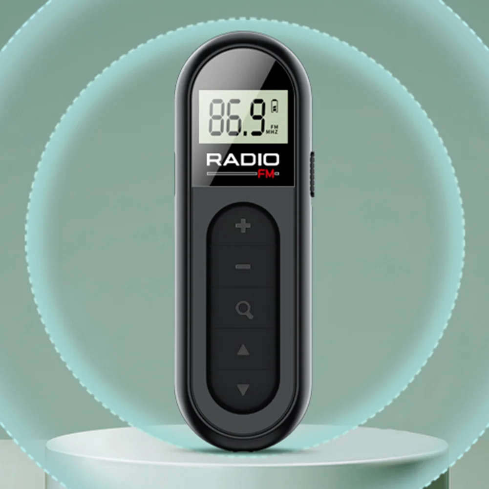 Įrašo Mažas Radijo 76-108MHZ Walkman Radijo Įkrovimo Asmens Radijas su Backlight LCD Ekranas, dėl Susitikimo, Sporto, Turizmo Gidas4