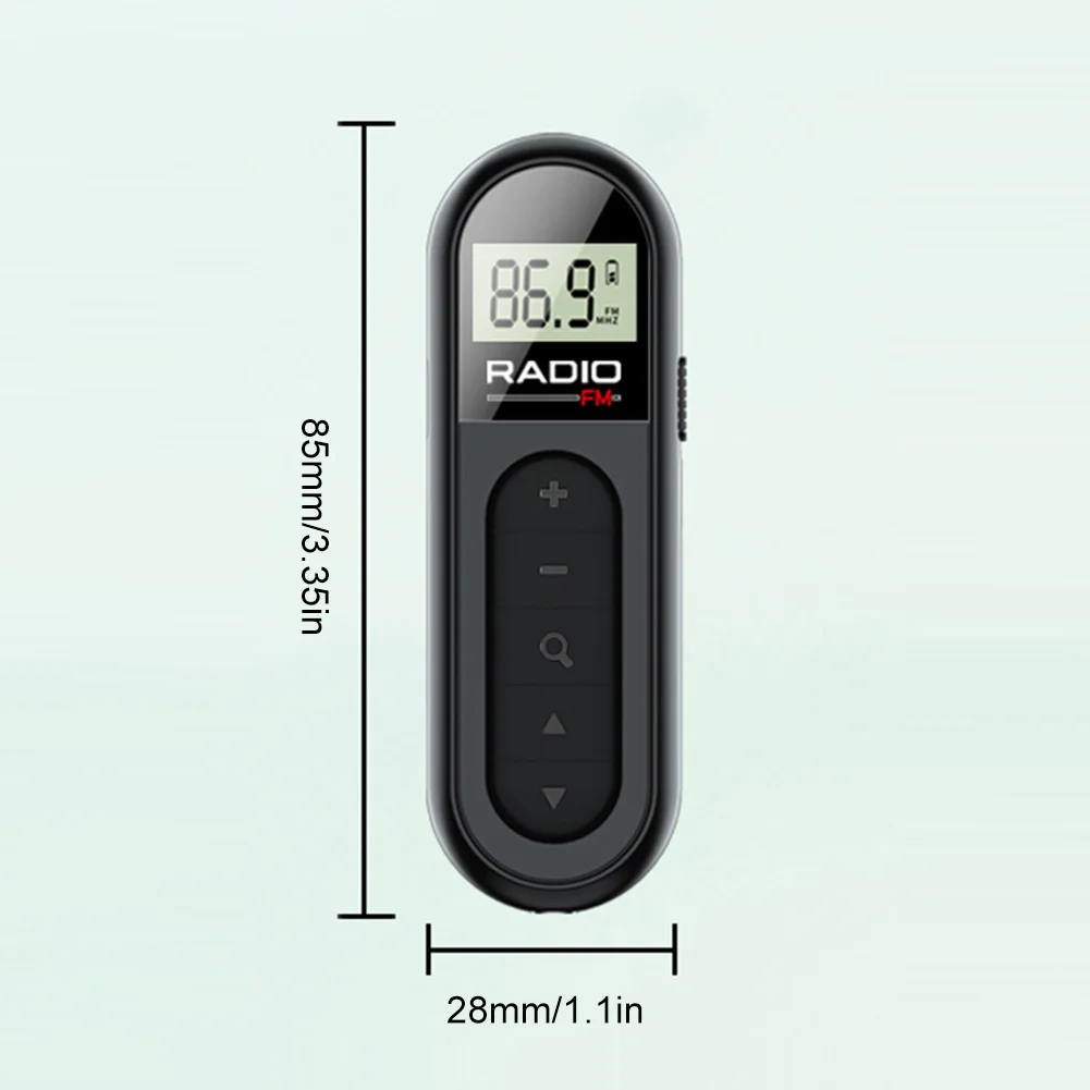 Įrašo Mažas Radijo 76-108MHZ Walkman Radijo Įkrovimo Asmens Radijas su Backlight LCD Ekranas, dėl Susitikimo, Sporto, Turizmo Gidas5